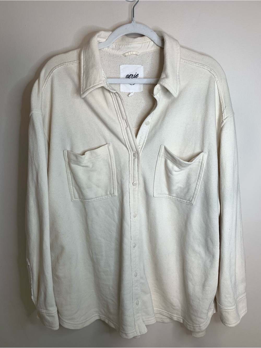 Aerie Cotton Oversized Button Up Jacket Shacket M